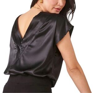 Charlie Paige Satin Tank Top Cap Sleeve Deep V-Neck Size Large NWT